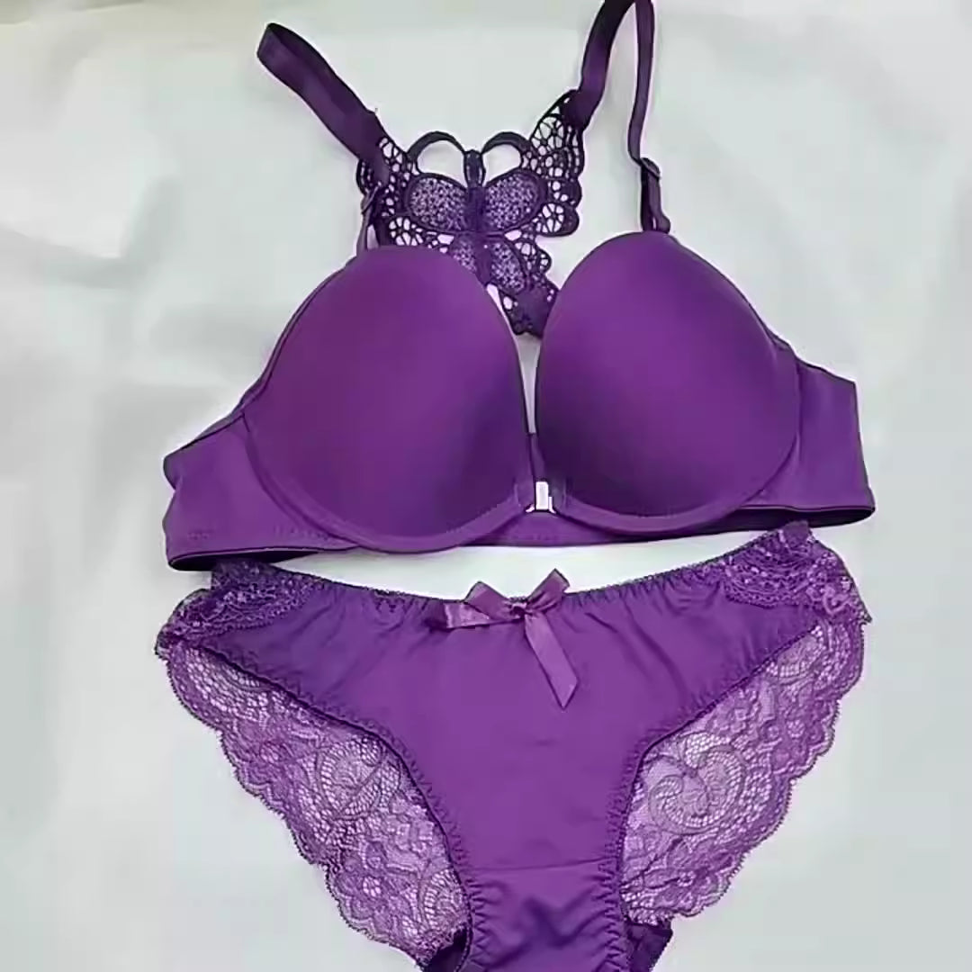 Front Open Button Style Butterfly Bra Soft Padded