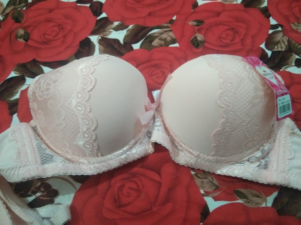 Pushup Soft Padded Bra Panty Set - Plain Bra